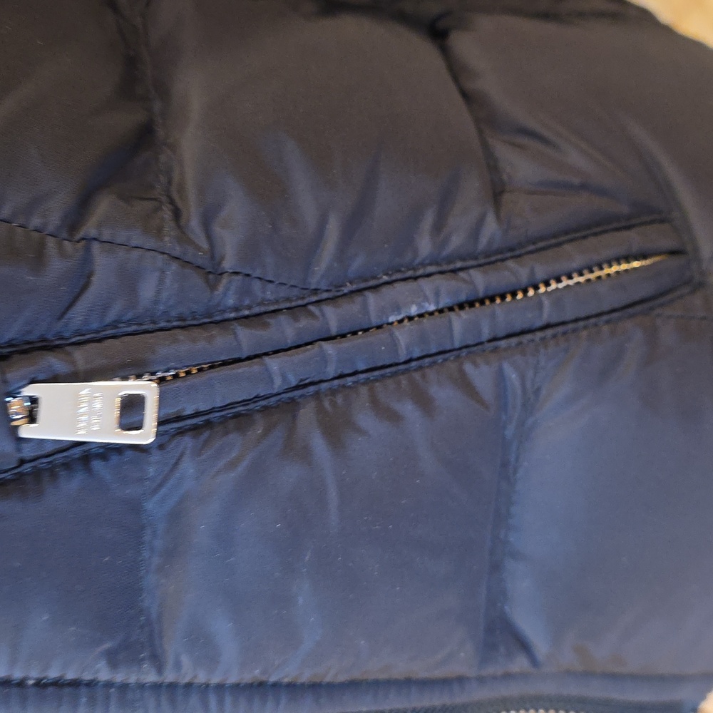 PRADA Black Down Puffer Jacket with Fur Collar - Picture 4 of 16